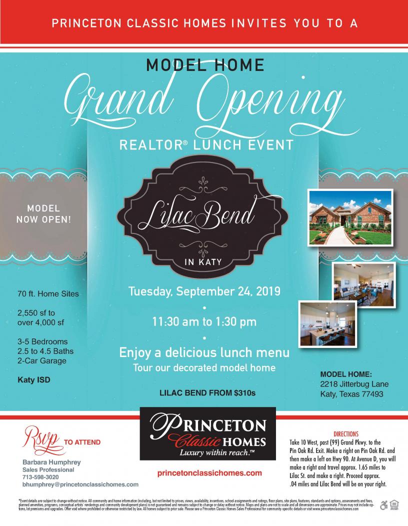 Join us for our Lilac Bend Grand Opening Realtor Event!