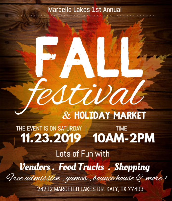Marcello Lakes 1st Annual Fall Festival & Holiday Market